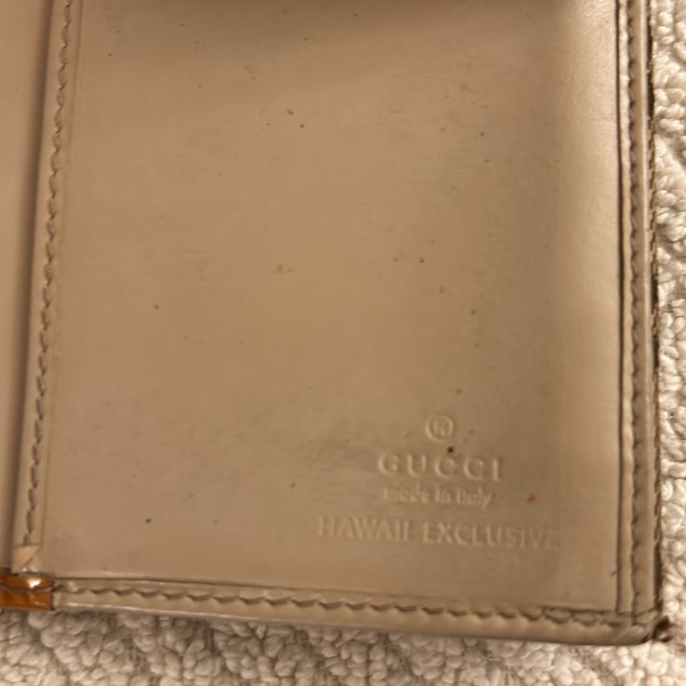 Gucci GG Brown Cream Hawaii Exclusive 112715 Long Bi-fold Wallet Leather Trim - Picture 6 of 17
